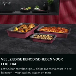 Easy2Clean Rectangular 3-Pan Set - AEG