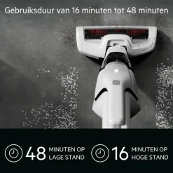 Ergorapido Plus Steelstofzuiger tot 60 min gebruiksduur