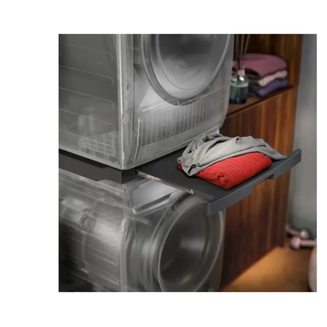 Stacking kit with pull out shelf dark grey