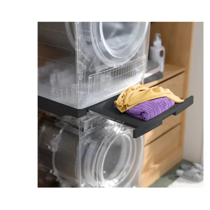 Stacking kit with pull out shelf dark grey